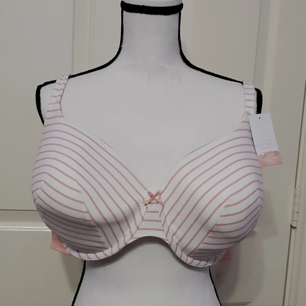 Cacique Collection Lightly Lined T-Shirt Striped Bra 46DD